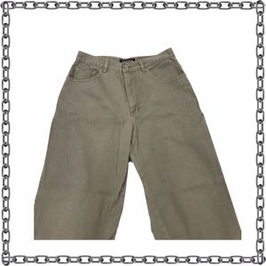 Vintage Bonjour sage green high waisted jeans.